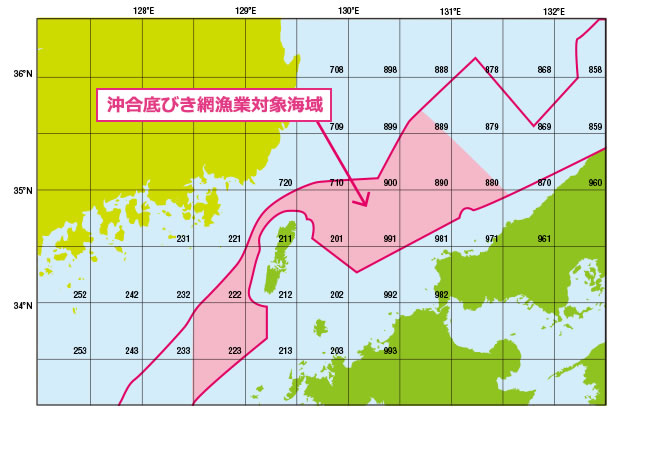 沖合底びき網漁業対象海域